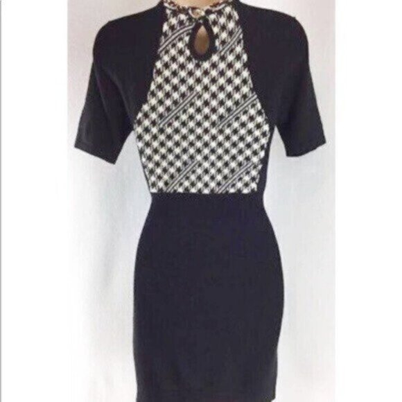 Anthropologie Nanette Lepore Black Merino Midi Dress Size Medium - Picture 6 of 10